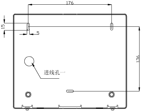 轉(zhuǎn)換開關(guān)采用壁掛式安裝，安裝孔位置和安裝孔距