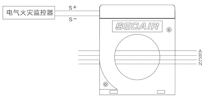 J-SCM41(160)剩余電流式<a href=http://wownowgenre.com/dianqihuozai/ target=_blank class=infotextkey>電氣火災(zāi)監(jiān)控</a>探測(cè)器接線圖
